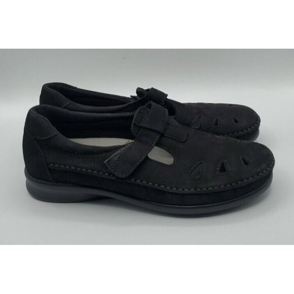 SAS Roamer Sz 8.5 NuBuck Leather Women's Comfort Walking Slip On Shoes Charcoal - Picture 6 of 13